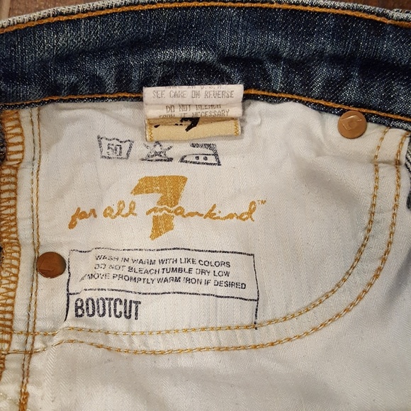 7FAM Straight Bootcut Leather Squiggle 28.5” - Picture 4 of 7